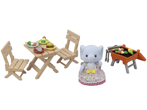 Epoch Sylvanian Families Doll/Furniture Set Elephant Girl Blue Sky BBQ Age 3+- Japan Figure Store - #1 Bring To You The Best Japanese Goods