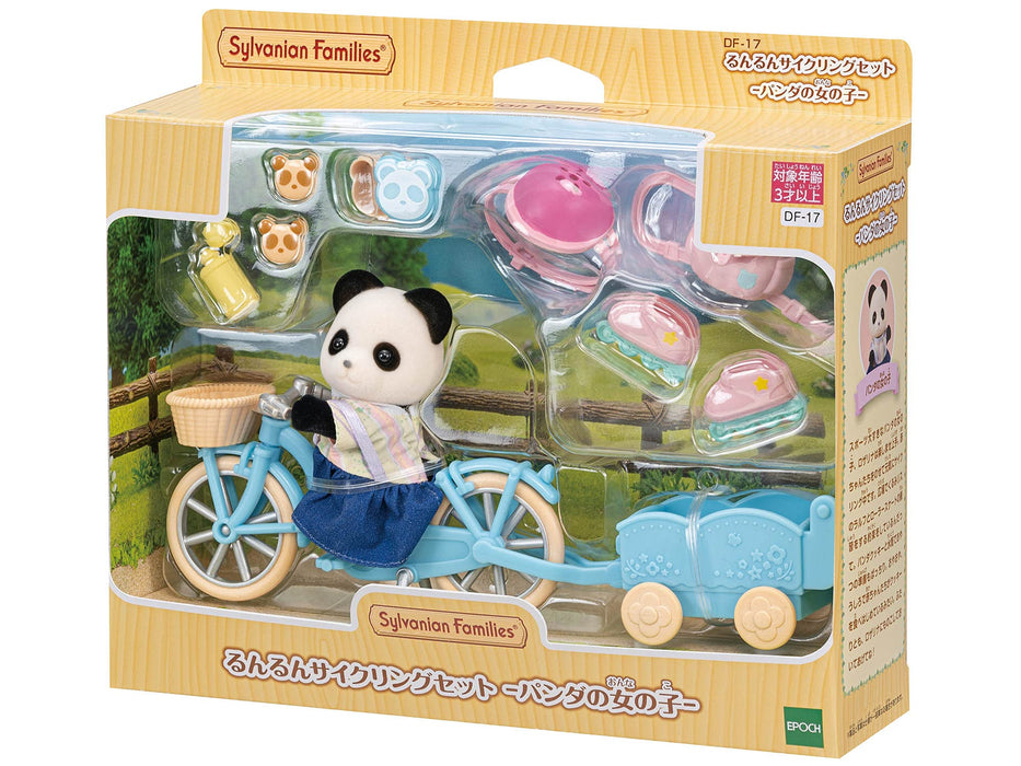 Epoch Sylvanian Families Doll Set with Furniture Panda Girl Cycling St Mark-Certified for Ages 3 Up- Japan Figure Store - #1 Bring To You The Best Japanese Goods