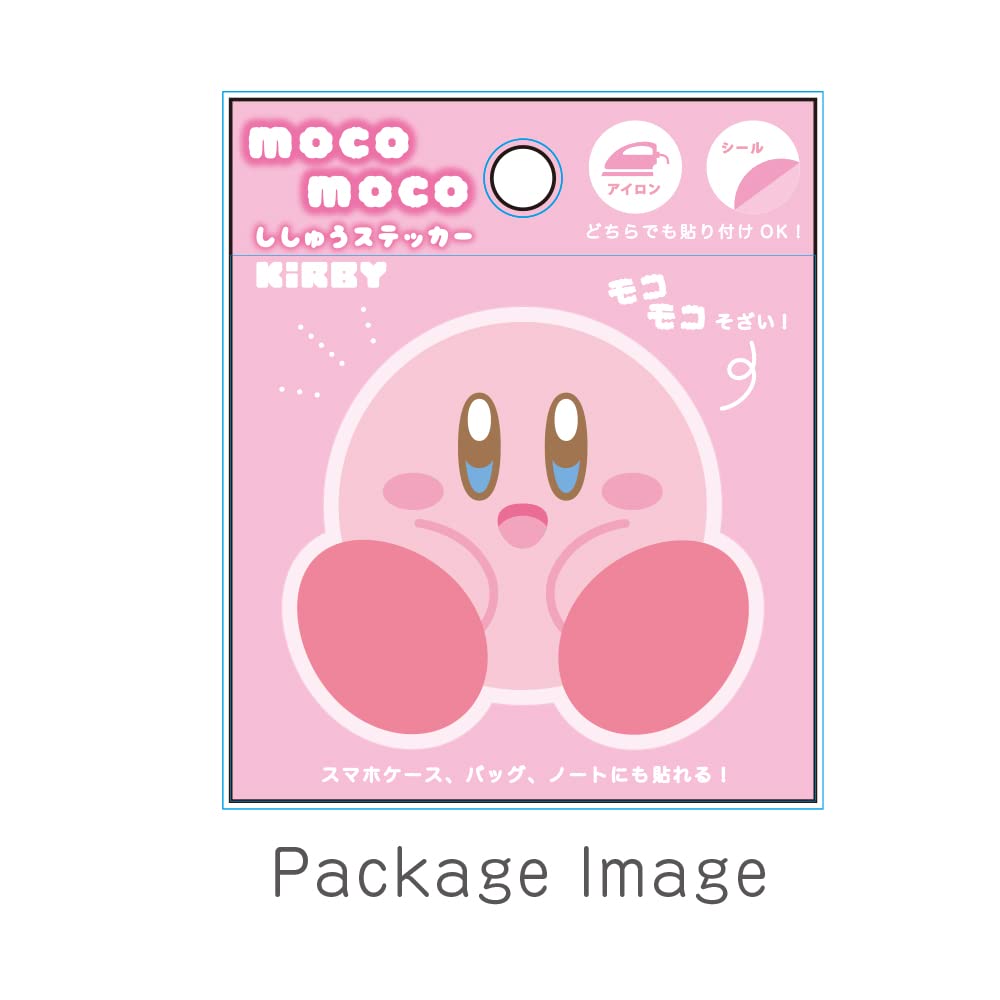 T's Factory Kirby Star Fluffy Embroidery Sticker HK-5541612Kb H5.7xW6.2xD0.3cm- Japan Figure Store - #1 Bring To You The Best Japanese Goods