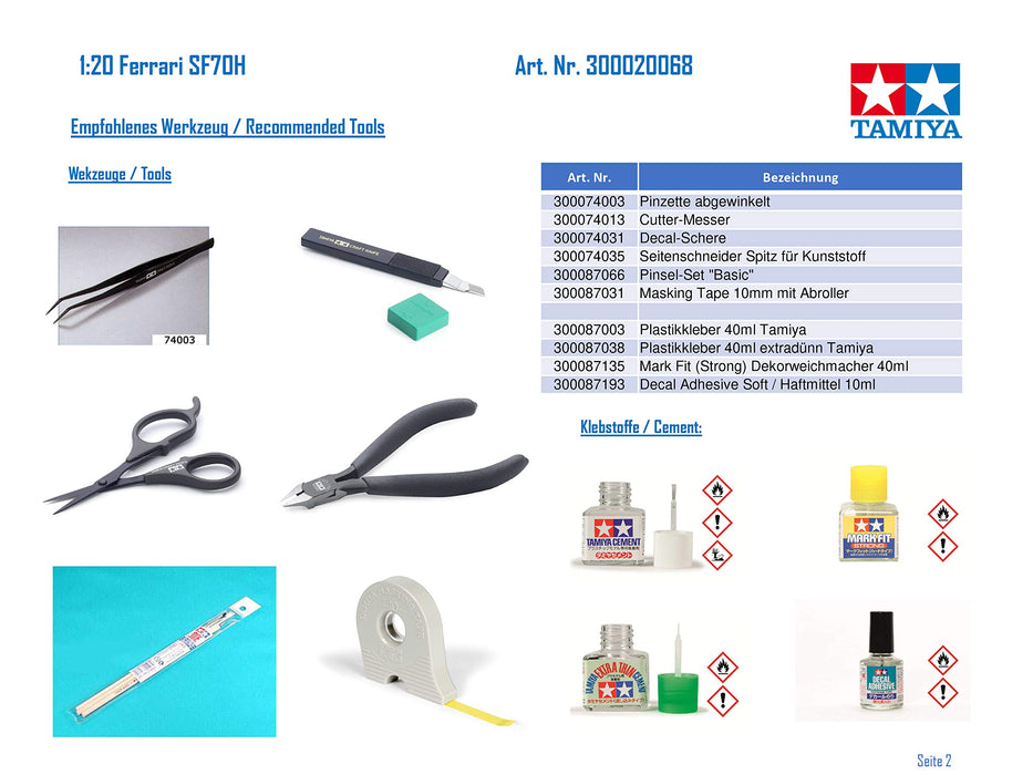 Tamiya 20068 Grand Prix Collection No.68 Ferrari Sf70h 1/20 Plastic Racing Car Model- Japan Figure Store - #1 Bring To You The Best Japanese Goods