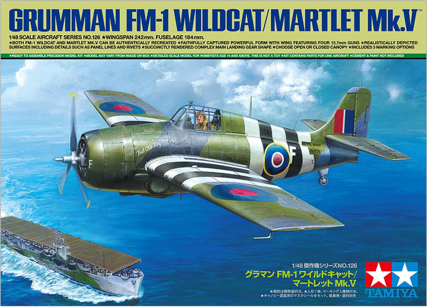 Tamiya 1/48 Grumman Fm-1 Wildcat/Martlet Mk.V 61126- Japan Figure Store - #1 Bring To You The Best Japanese Goods