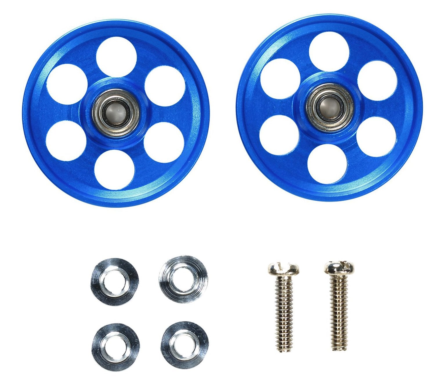 TAMIYA 95315 Mini 4Wd 19Mm Alum Ball-Race Rollers Hg Lw Ringless/Blue- Japan Figure Store - #1 Bring To You The Best Japanese Goods