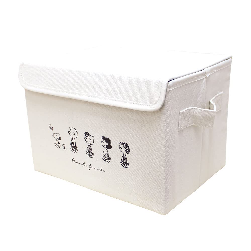 TS Factory Snoopy Folding Storage Box With Lid Ivory H28 X W19 X D20Cm Sn-5542520Iv- Japan Figure Store - #1 Bring To You The Best Japanese Goods