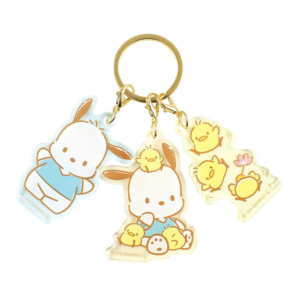 T's Factory Sanrio 3 Charm Keychain Pochacco SR-5541785PC- Japan Figure Store - #1 Bring To You The Best Japanese Goods