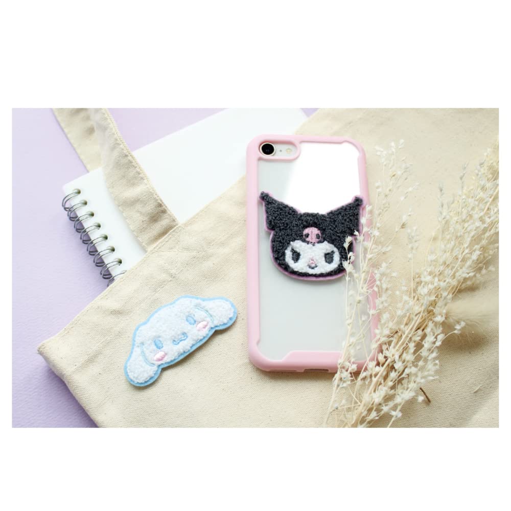 T's Factory Sanrio Kuromi Embroidery Sticker SR-5541604Ku H5.4xW6.2xD0.3cm- Japan Figure Store - #1 Bring To You The Best Japanese Goods