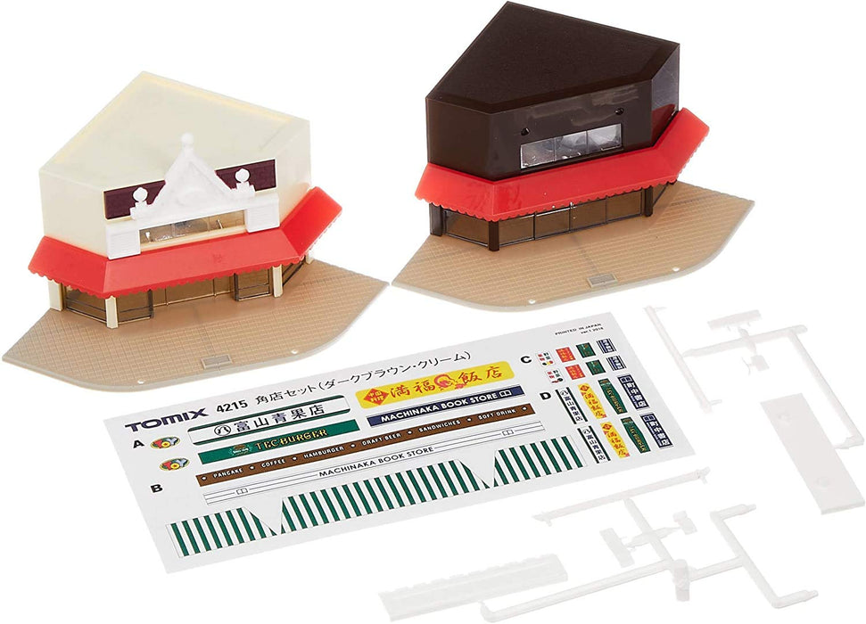 Tomytec Tomix N Gauge Dark Brown and Cream Corner Store Set 4215 Railway Model- Japan Figure Store - #1 Bring To You The Best Japanese Goods