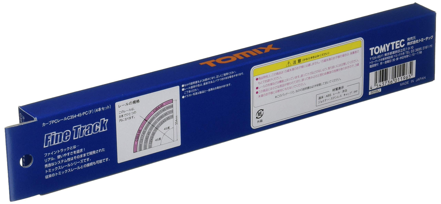 Tomytec Tomix N Gauge Curved Rail C354-45-Pc F Set of 4 - 1196 Railway Model Kit- Japan Figure Store - #1 Bring To You The Best Japanese Goods