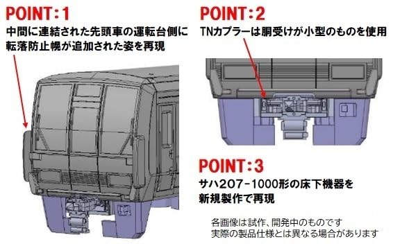 Tomytec Japan N Gauge Jr 207 1000 Series Fall Prevention Canopy Set 98837 Railway Model Train- Japan Figure Store - #1 Bring To You The Best Japanese Goods