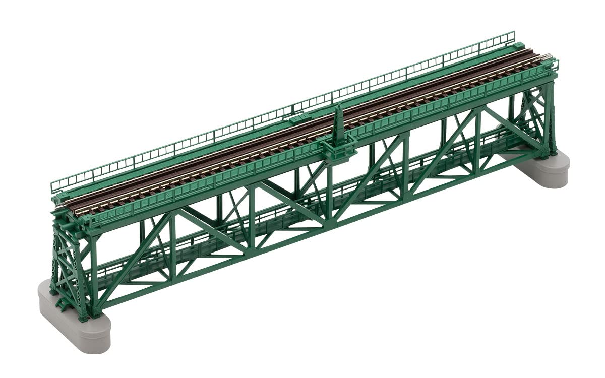 Tomytec Tomix N Gauge Single Track Truss Bridge S280 Dark Green with 2 Piers Railway Model 3267- Japan Figure Store - #1 Bring To You The Best Japanese Goods