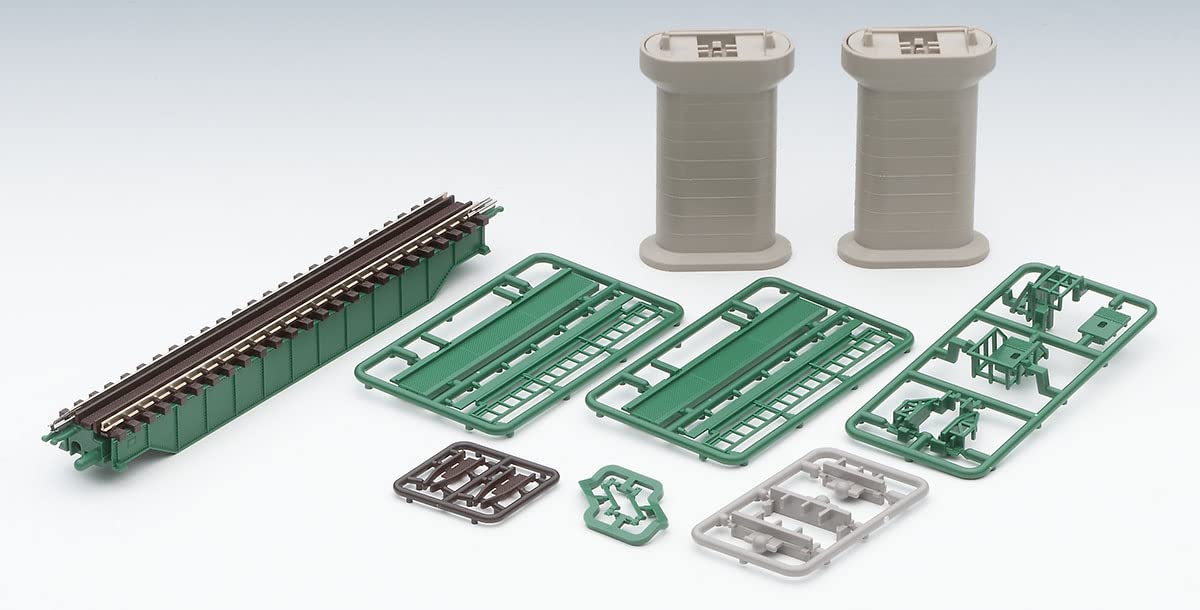 Tomytec Tomix N Gauge Dark Green Upper Girder Bridge S140 with Pc Piers 2-Piece Railway Model 3256- Japan Figure Store - #1 Bring To You The Best Japanese Goods