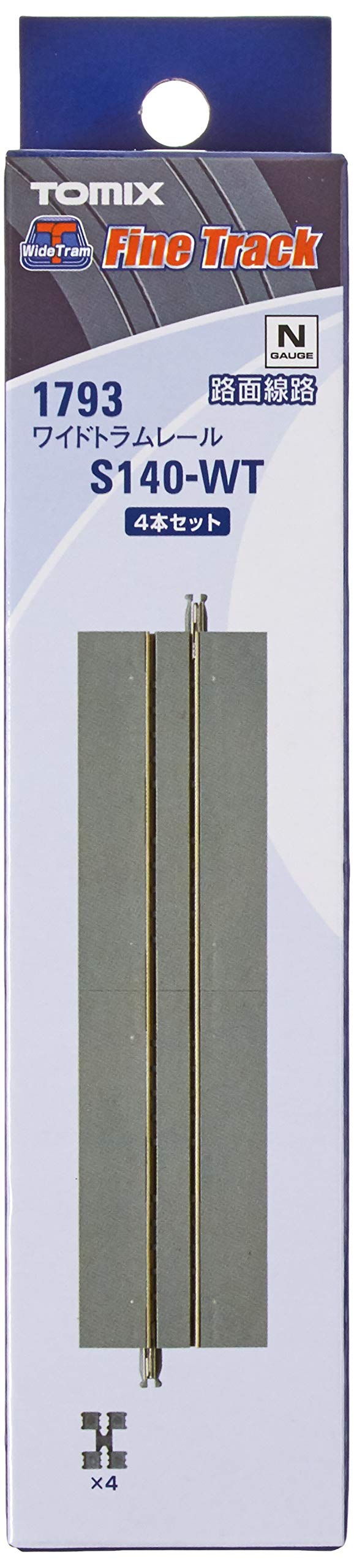 Tomytec Tomix N Gauge Wide Tram Rail S140-WT Set of 4 Railway Model Supplies- Japan Figure Store - #1 Bring To You The Best Japanese Goods