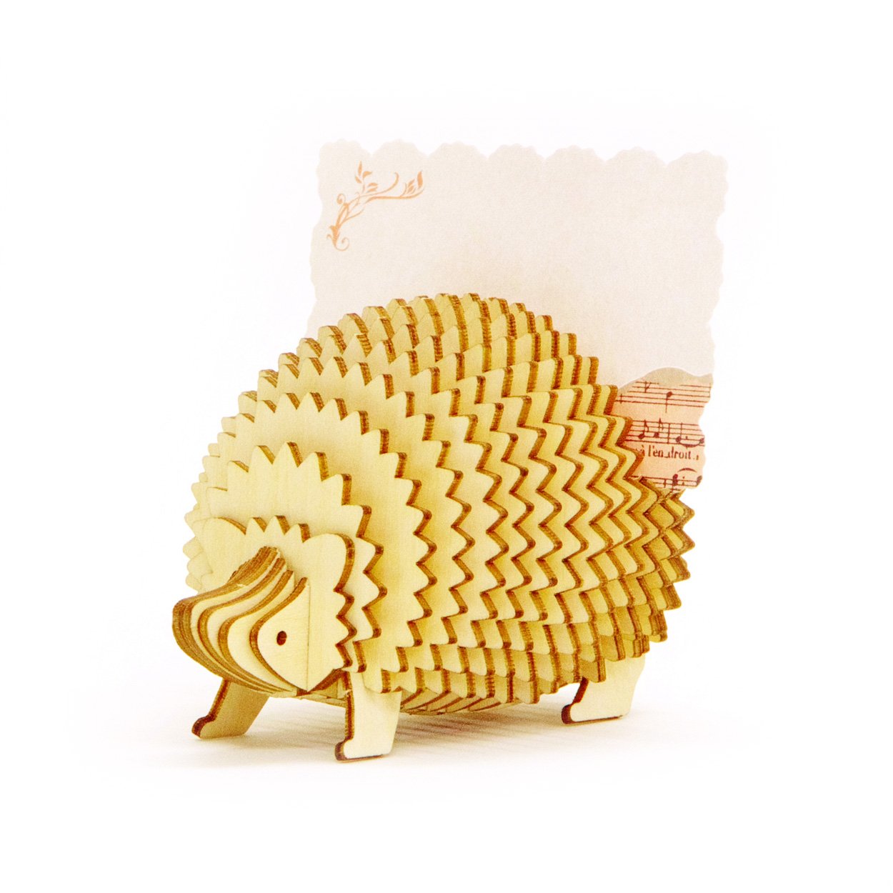A-ZONE Wooden Art Ki-Gu-Mi Hedgehog Memo Stand- Japan Figure Store - #1 Bring To You The Best Japanese Goods