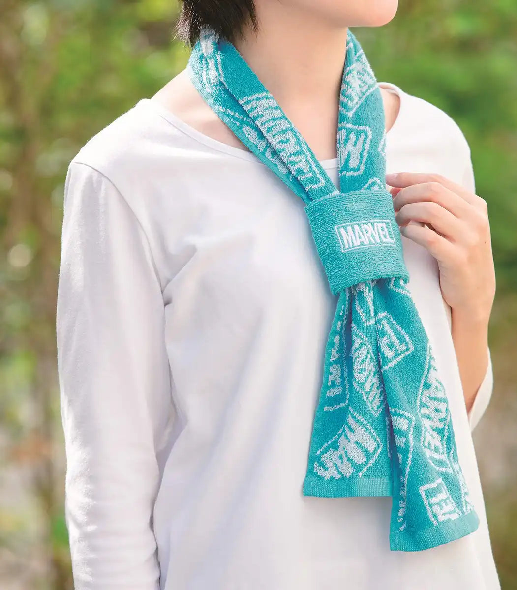 MARUSHIN Marvel Scarf Towel With Wristband Black- Japan Figure Store - #1 Bring To You The Best Japanese Goods