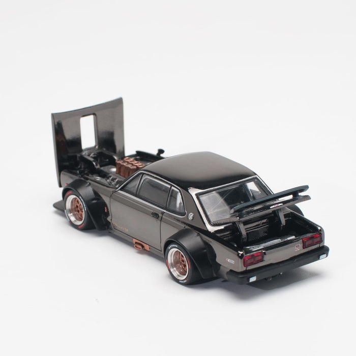 Works 1/64 Skyline GT-R V8 Drift Hakosuka Dark Chrome Diecast Model Car- Japan Figure Store - #1 Bring To You The Best Japanese Goods