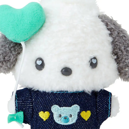 Sanrio Pochacco Denim Patch Mascot Holder Plush Keychain 182672