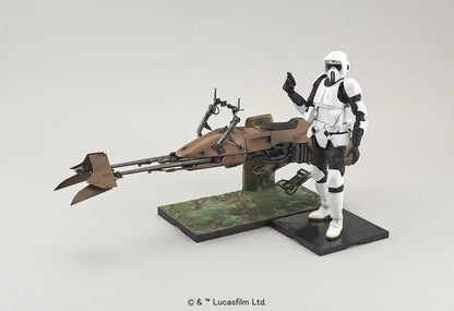 Bandai Spirits Star Wars Scout Trooper & Speeder Bike 1/12 Scale Plastic Model - Made In Japan- Japan Figure Store - #1 Bring To You The Best Japanese Goods