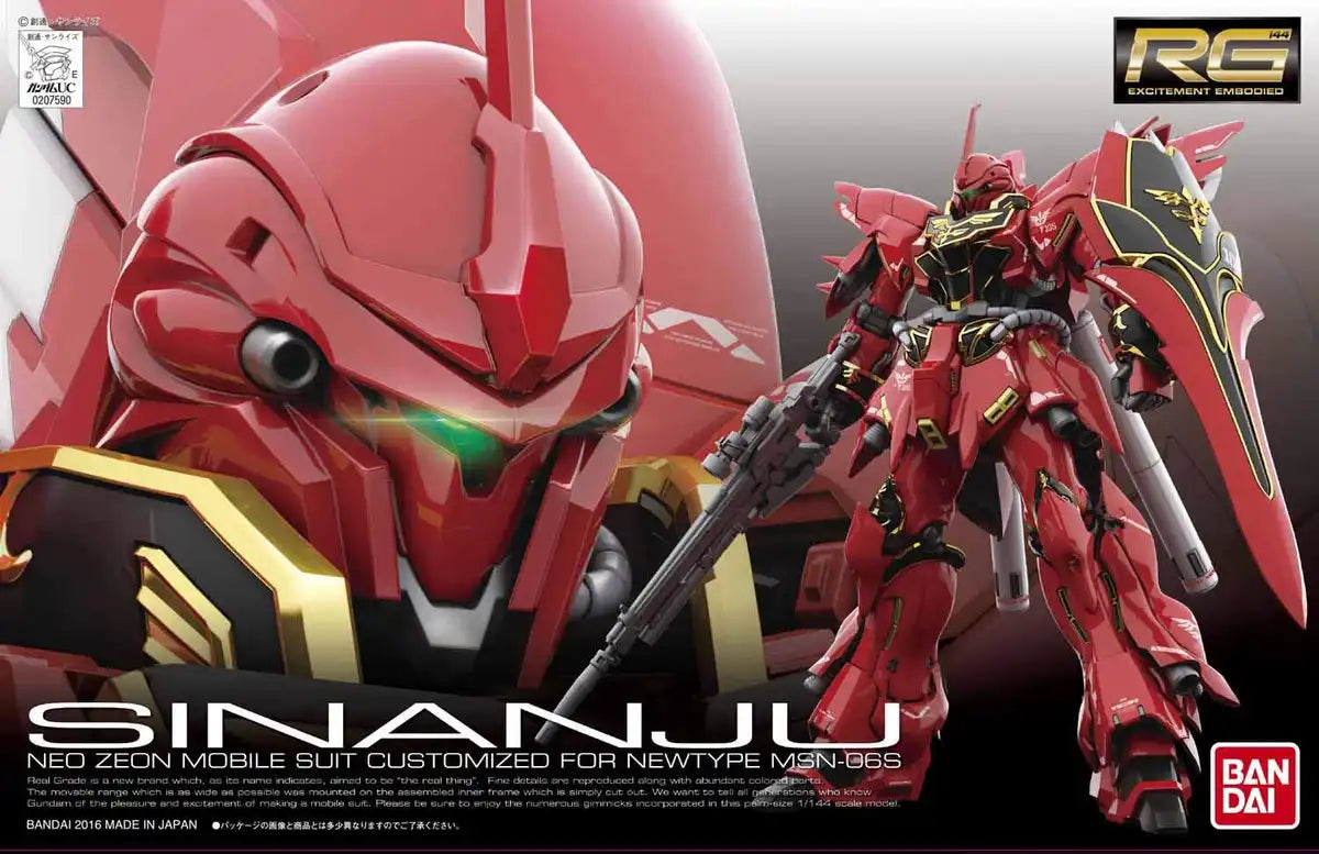 BANDAI Rg-22 Gundam Msn-06S Sinanju 1/144 Scale Kit- Japan Figure Store - #1 Bring To You The Best Japanese Goods