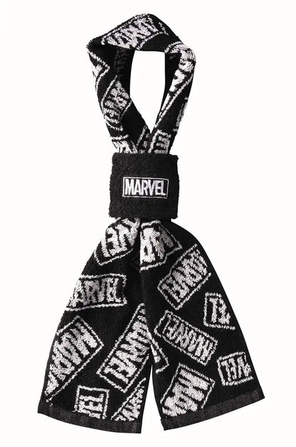 MARUSHIN Marvel Scarf Towel With Wristband Black- Japan Figure Store - #1 Bring To You The Best Japanese Goods
