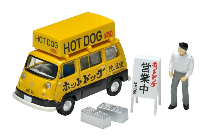 Tomytec Tomica Limited Vintage 1/64 Subaru Sambar Light Van Hot Dog Shop Yellow/Black Figure Japan 321446- Japan Figure Store - #1 Bring To You The Best Japanese Goods