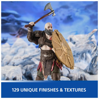 Figurine d'action Kratos de God of War Ragnarok de Playstation, 15 cm, avec accessoires.