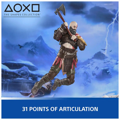 Figurine d'action Kratos de God of War Ragnarok de Playstation, 15 cm, avec accessoires.
