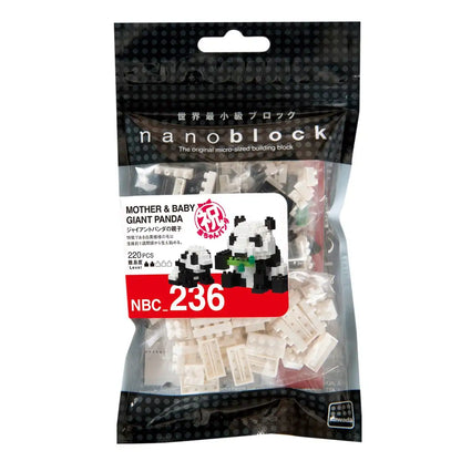 KAWADA Nbc-236 Nanoblock Mother & Baby Giant Panda- Japan Figure Store - #1 Bring To You The Best Japanese Goods