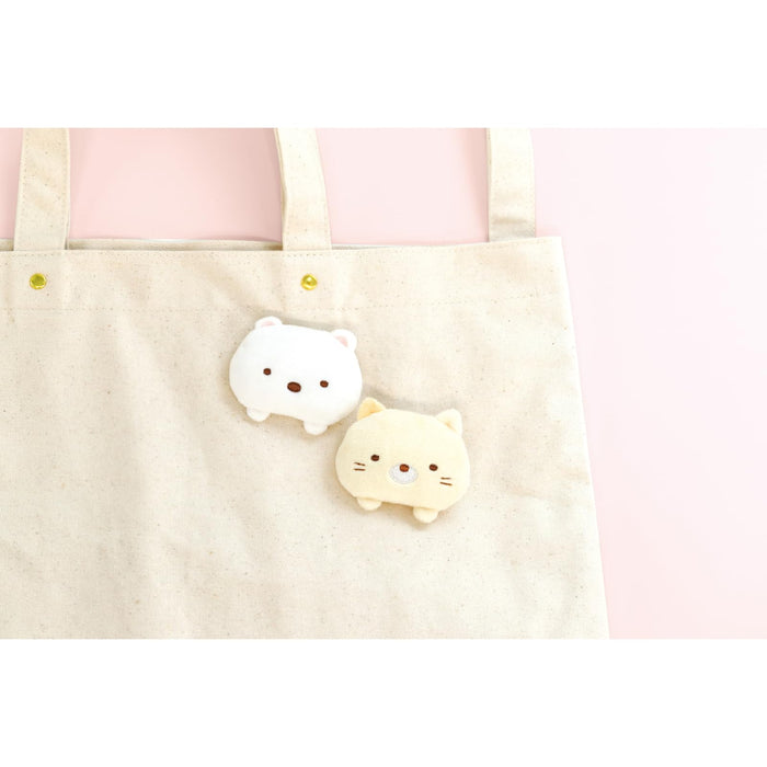 San-X Sumikko Gurashi Polar Bear Plush Badge - Cute Collectible Ab17301- Japan Figure Store - #1 Bring To You The Best Japanese Goods