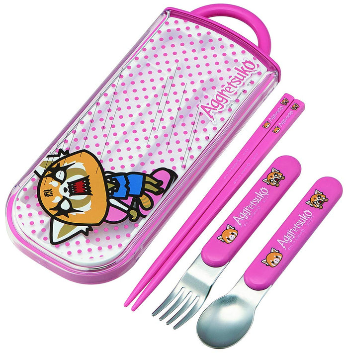 Skater Sanrio Aggressive Retsuko Trio Set Chopsticks with Slide-Out Personal Space- Japan Figure Store - #1 Bring To You The Best Japanese Goods