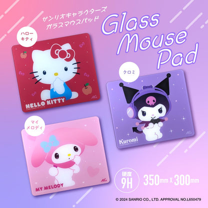 Allone My Melody Pink Glass Mouse Pad - 30x30cm Non-Slip Gaming-Ready