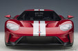 Autoart 1/12 Ford GT 2017 Model in Metallic Red with Silver Stripes 12106