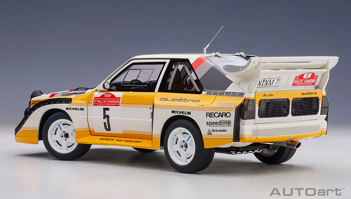 Autoart Audi Sport Quattro S1 WRC 1985 Sanremo Rally Winner 1/18 Scale Model 88503- Japan Figure Store - #1 Bring To You The Best Japanese Goods