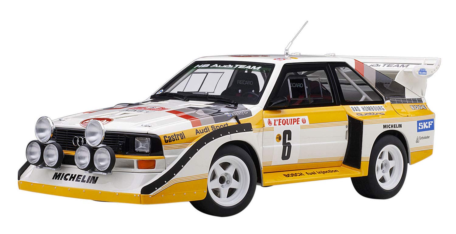 Autoart 1/18 Audi Sport Quattro S1 WRC 1986 Mikkola Hertz Monte Carlo Rally Model- Japan Figure Store - #1 Bring To You The Best Japanese Goods