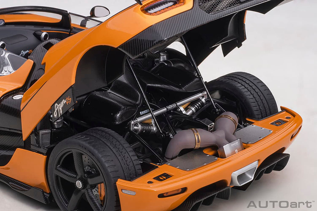 Autoart 1:18 Koenigsegg Agera Rs Model Orange Carbon Black Finish 79023