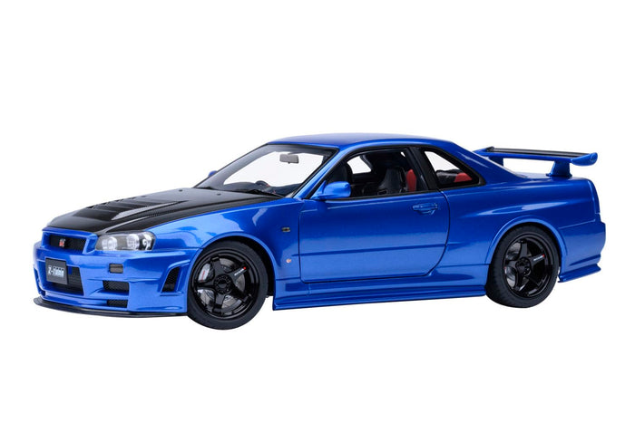 Autoart 1/18 Nismo R34 GT-R Z-Tune Bayside Blue Carbon Black Bonnet Model Car- Japan Figure Store - #1 Bring To You The Best Japanese Goods