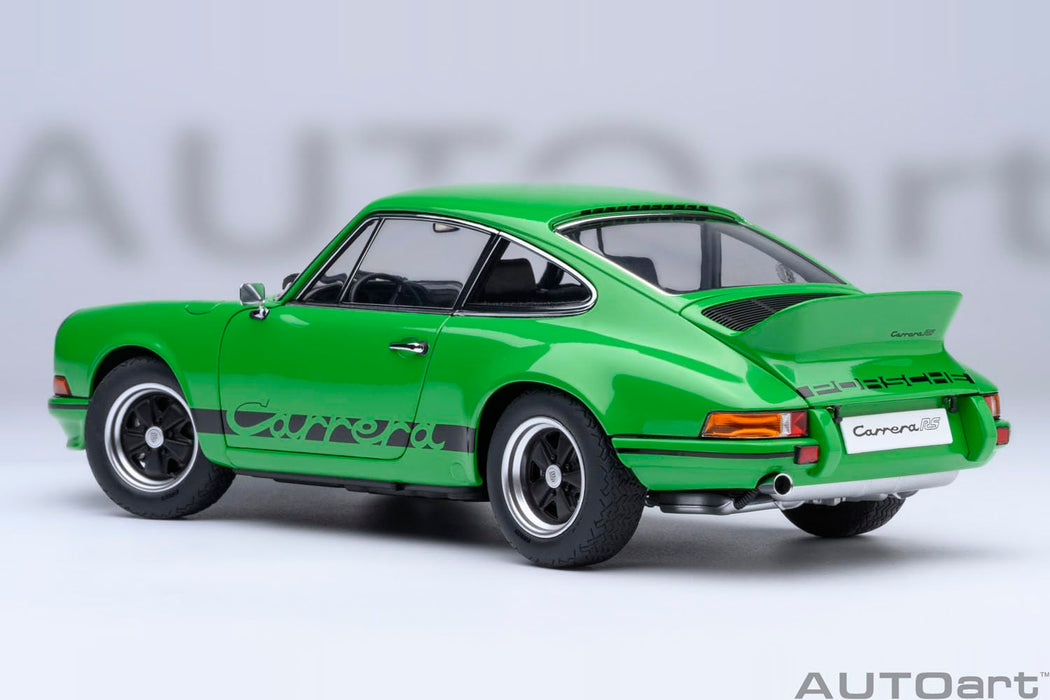 Autoart Porsche 911 Carrera 2.7 RS 1/18 Scale Viper Green Black Stripes Model