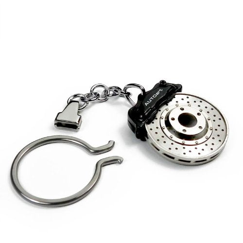 Autoart Omega Shape Racing Brake Disc Keychain with Black Caliper- Japan Figure Store - #1 Bring To You The Best Japanese Goods