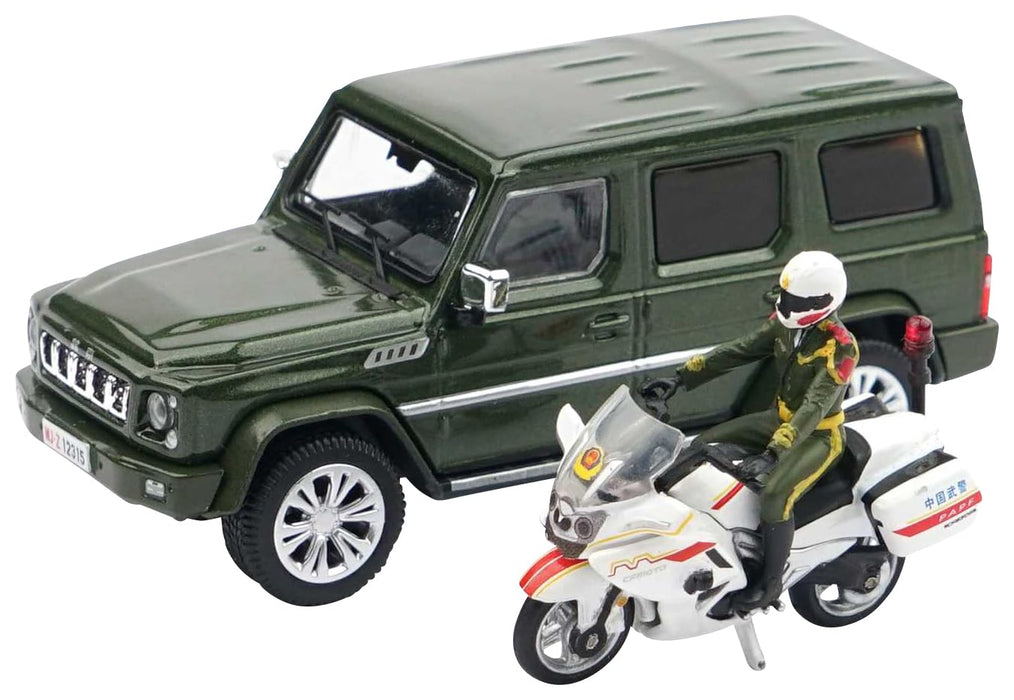 Xcartoys Baic Bj80 Police Motorcycle Escort Set Green Diecast Car 1/64- Japan Figure Store - #1 Bring To You The Best Japanese Goods