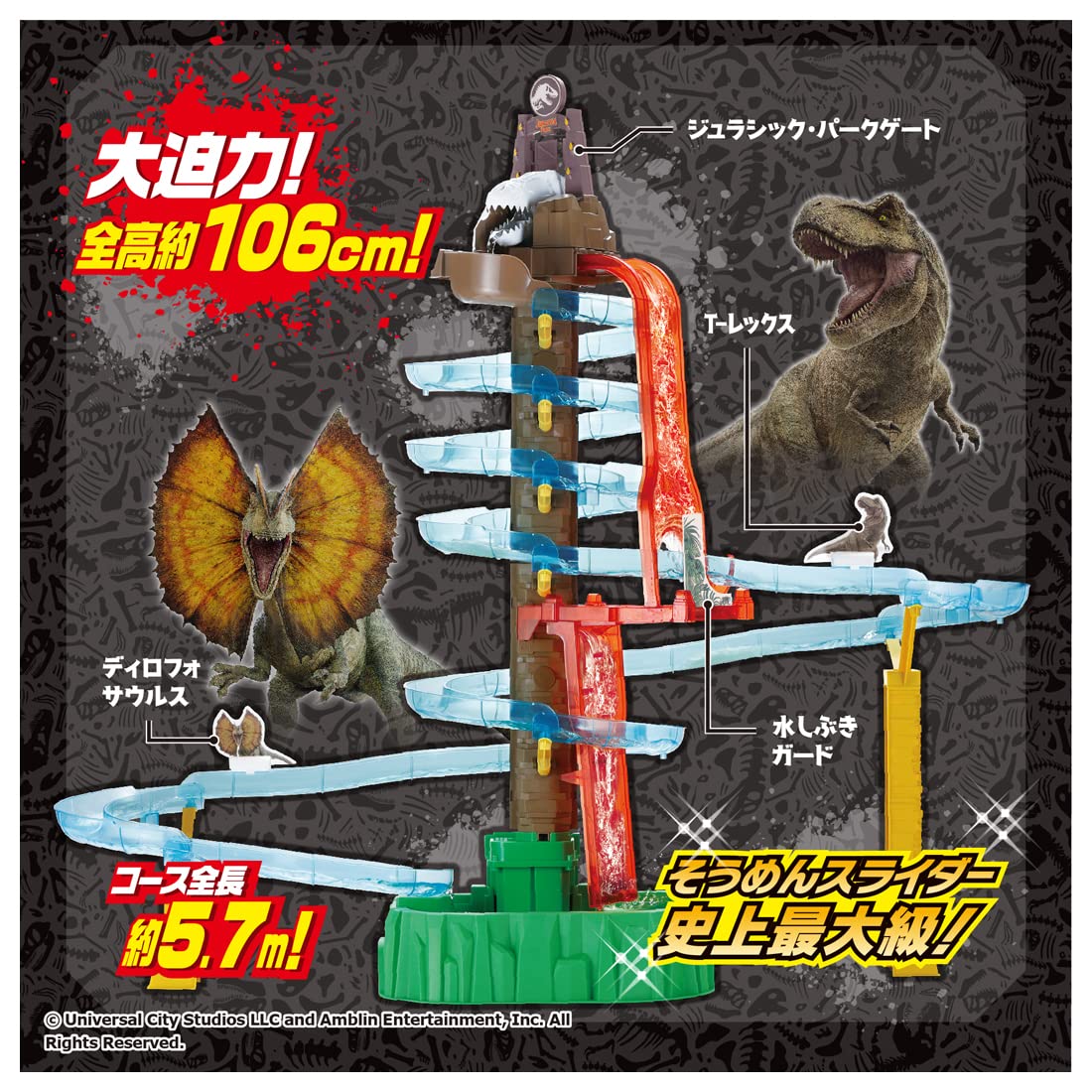 Takaratomy Arts Bigstream Somen Slider Mega Jumbo Jurassic Park Playset