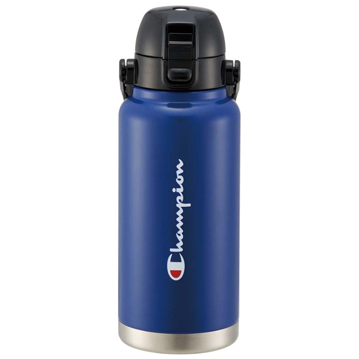 Skater Champion One-Push Direct Bottle with Handle 1000Ml Navy Std10H