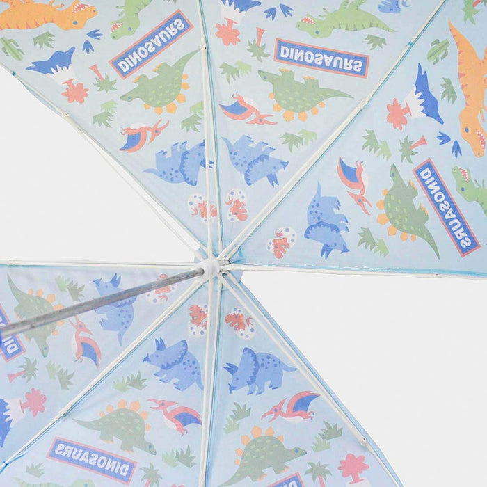 Skater Dinosaur Children's Umbrella 50cm Hand-Operated Transparent Window 8-Rib for Boys Ages 7-8- Japan Figure Store - #1 Bring To You The Best Japanese Goods