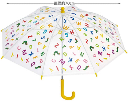 Skater Hungry Caterpillar Alphabet Umbrella 40cm Safe Hand-Opening 8-Rib for Ages 3-4- Japan Figure Store - #1 Bring To You The Best Japanese Goods