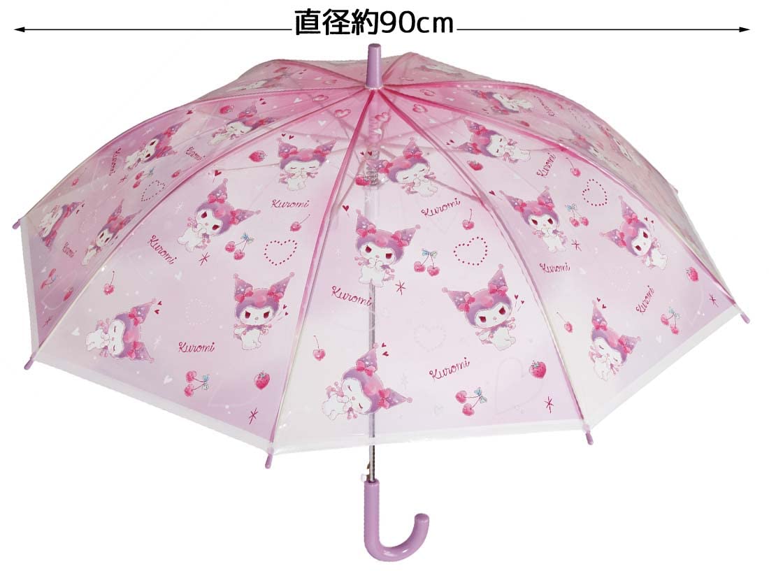 Skater Children's 55cm Kuromi Love Vinyl Umbrella One-Touch Jump 8-Rib for Ages 9-10- Japan Figure Store - #1 Bring To You The Best Japanese Goods