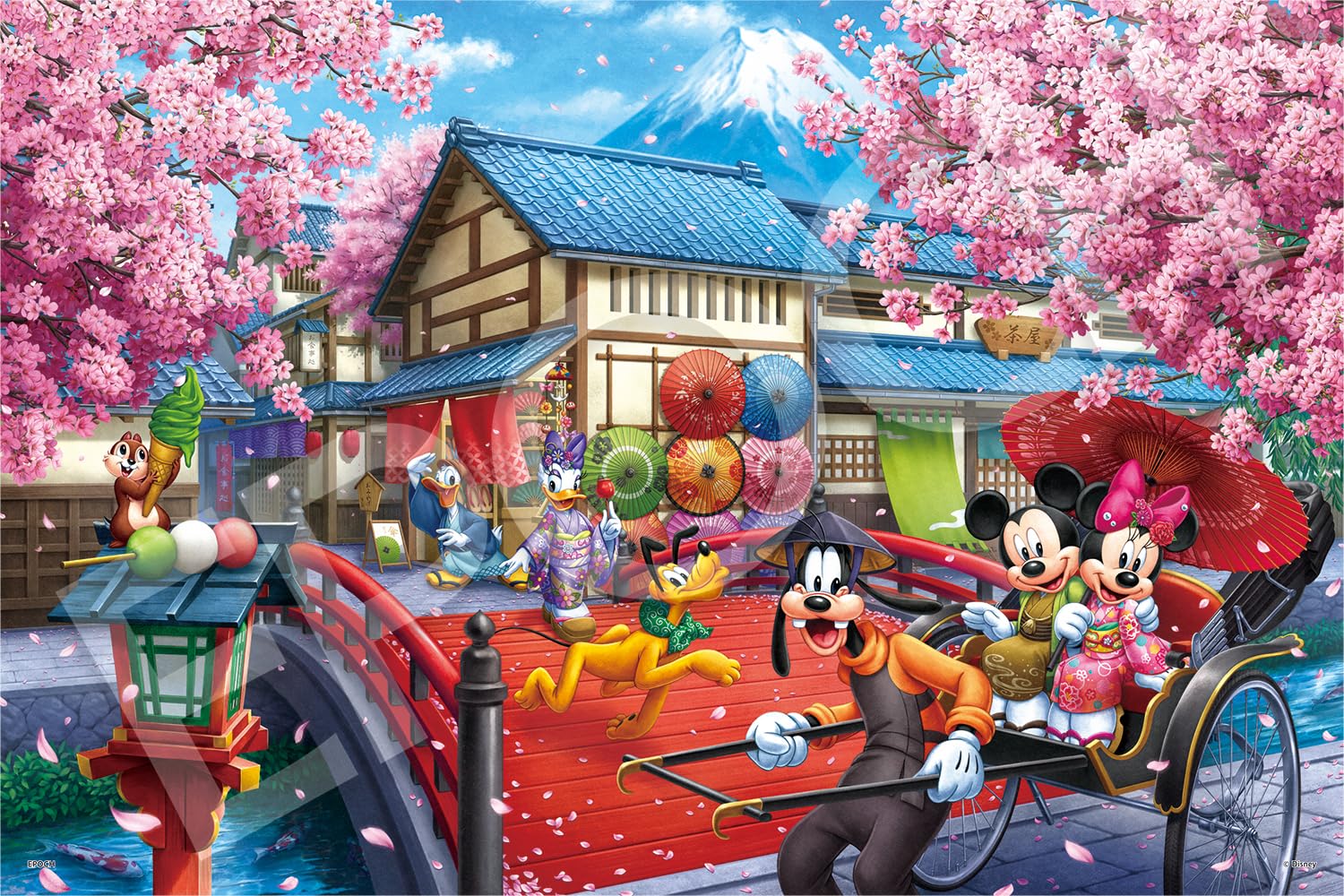 Epoch 1000 Piece Disney Jigsaw Puzzle Micky and Friends Sakura Journey 50x75cm