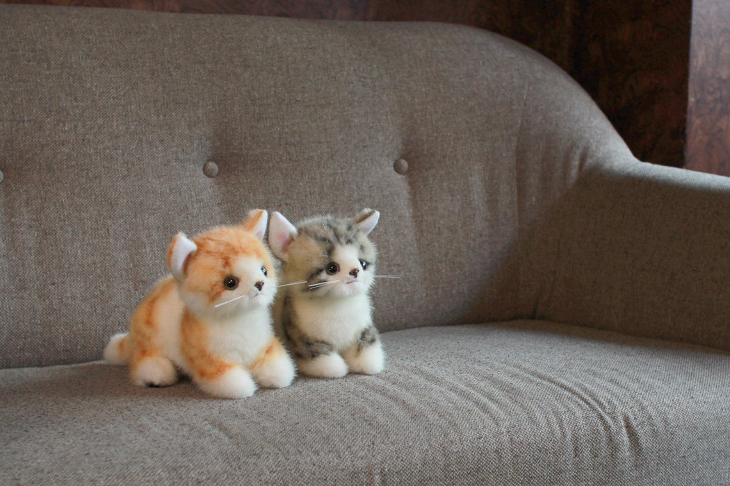 Sanei Boeki 21cm Miiya Munchkin Gold Standing Cat Plush Toy Made in Japan- Japan Figure Store - #1 Bring To You The Best Japanese Goods