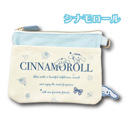 San-X Canvas Flat Pouch - Cinnamoroll Print - Cute Sanrio Characters- Japan Figure Store - #1 Bring To You The Best Japanese Goods