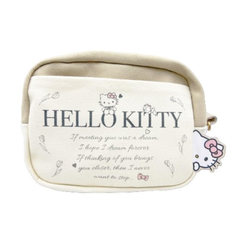 San-X Hatayama Shoji Hello Kitty Canvas Pouch H10xW15xD7cm- Japan Figure Store - #1 Bring To You The Best Japanese Goods