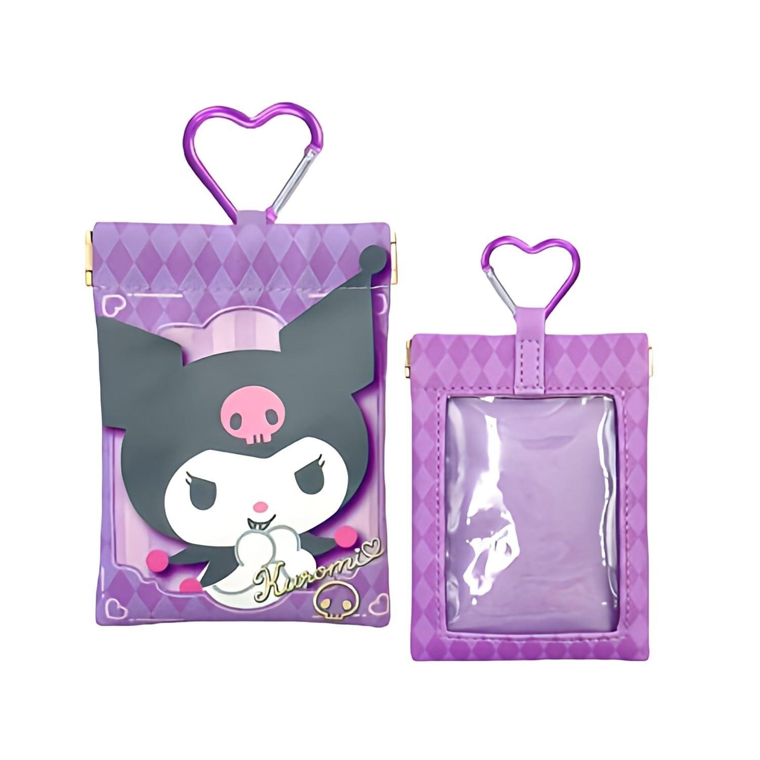 San-X Kuromi Pouch with Clear Window and Carabiner W9xH12Cm- Japan Figure Store - #1 Bring To You The Best Japanese Goods