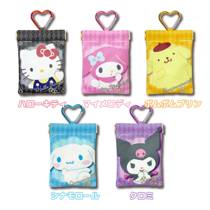 San-X Kuromi Pouch with Clear Window and Carabiner W9xH12Cm- Japan Figure Store - #1 Bring To You The Best Japanese Goods