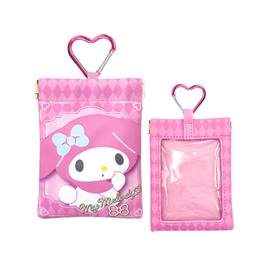 San-X Hatayama Shoji My Melody Clear Window Pouch with Carabiner 9x12cm- Japan Figure Store - #1 Bring To You The Best Japanese Goods