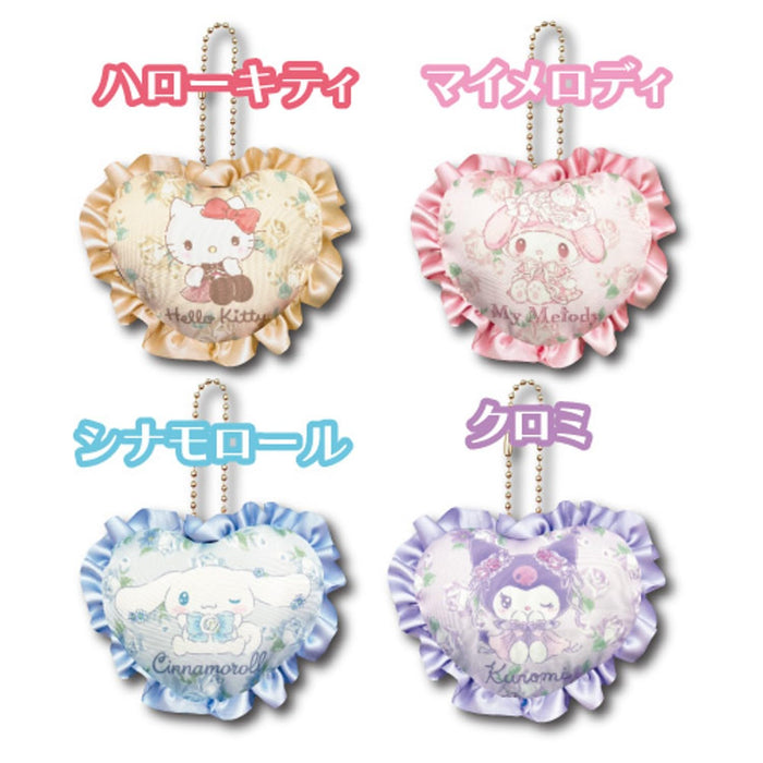 San-X Kuromi Heart Mascot Frill Plush - 8.5cm x 10cm x 3cm- Japan Figure Store - #1 Bring To You The Best Japanese Goods